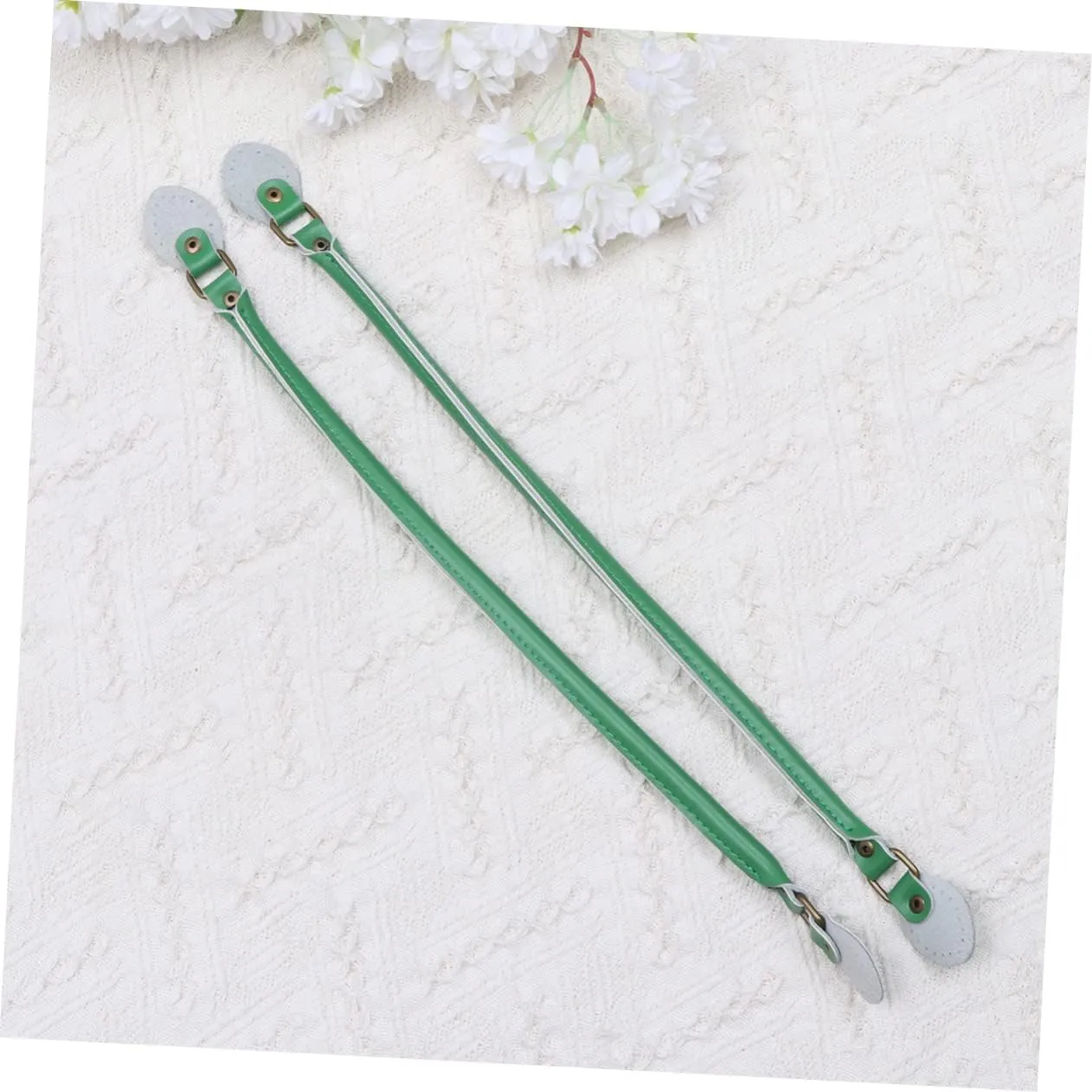 Homoyoyo 1 Pair Green Cowhide Leather Bag Strap Durable Replacement Handle for DIY Handbag Sewing for Crossbody and Tote Bags Fashionable and Sturdy Accessory