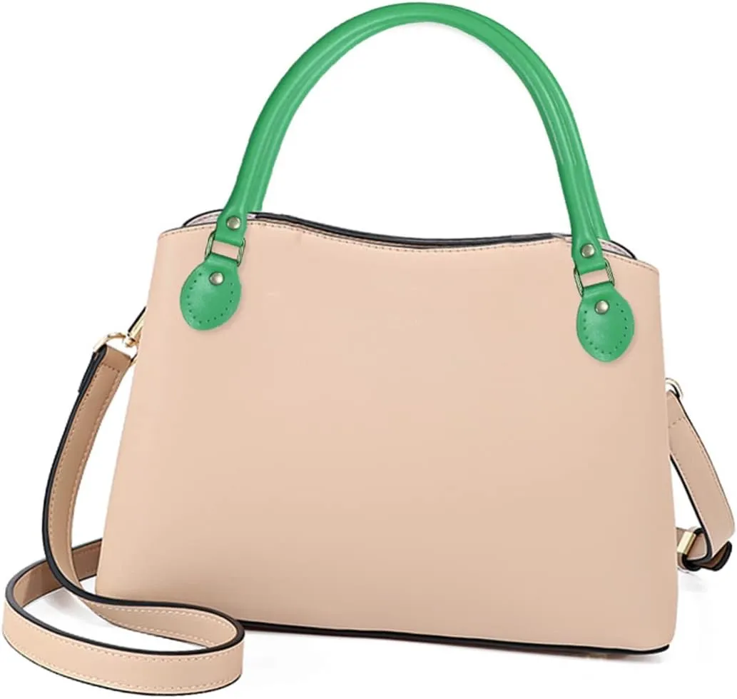 Homoyoyo 1 Pair Green Cowhide Leather Bag Strap Durable Replacement Handle for DIY Handbag Sewing for Crossbody and Tote Bags Fashionable and Sturdy Accessory