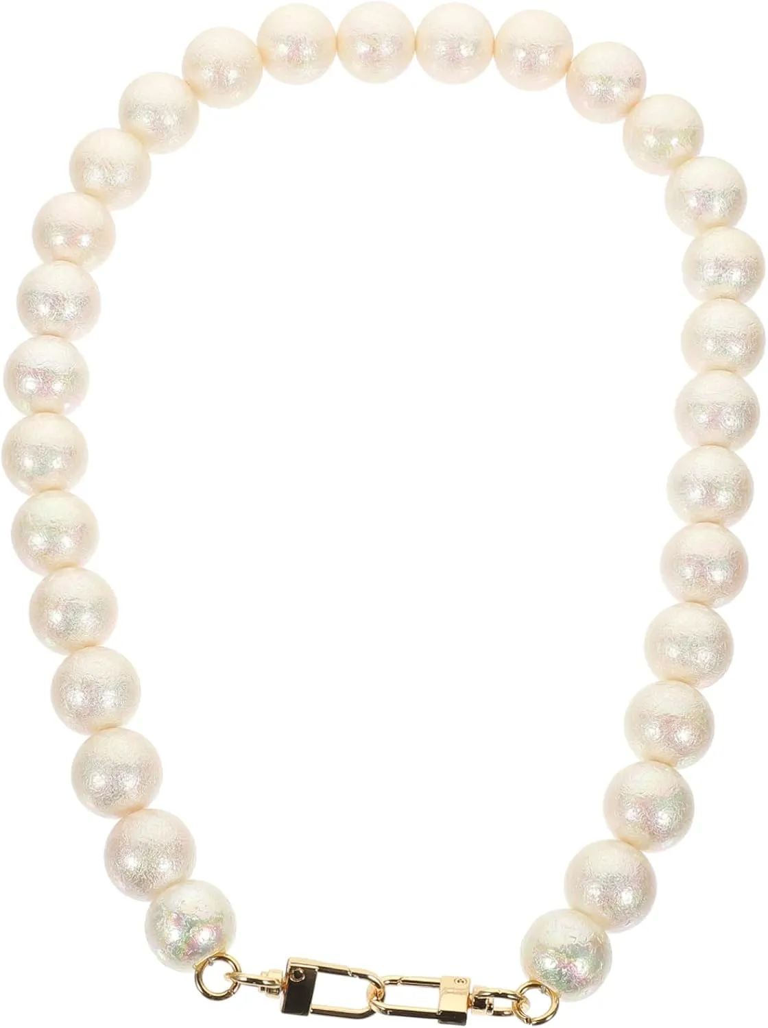 Homoyoyo Pearl Chain for Handbags Stylish Replacement Shoulder Bag Strap with Dual End Buckle Pearl Accessory for Unique Bag Transformation and Easy Installation