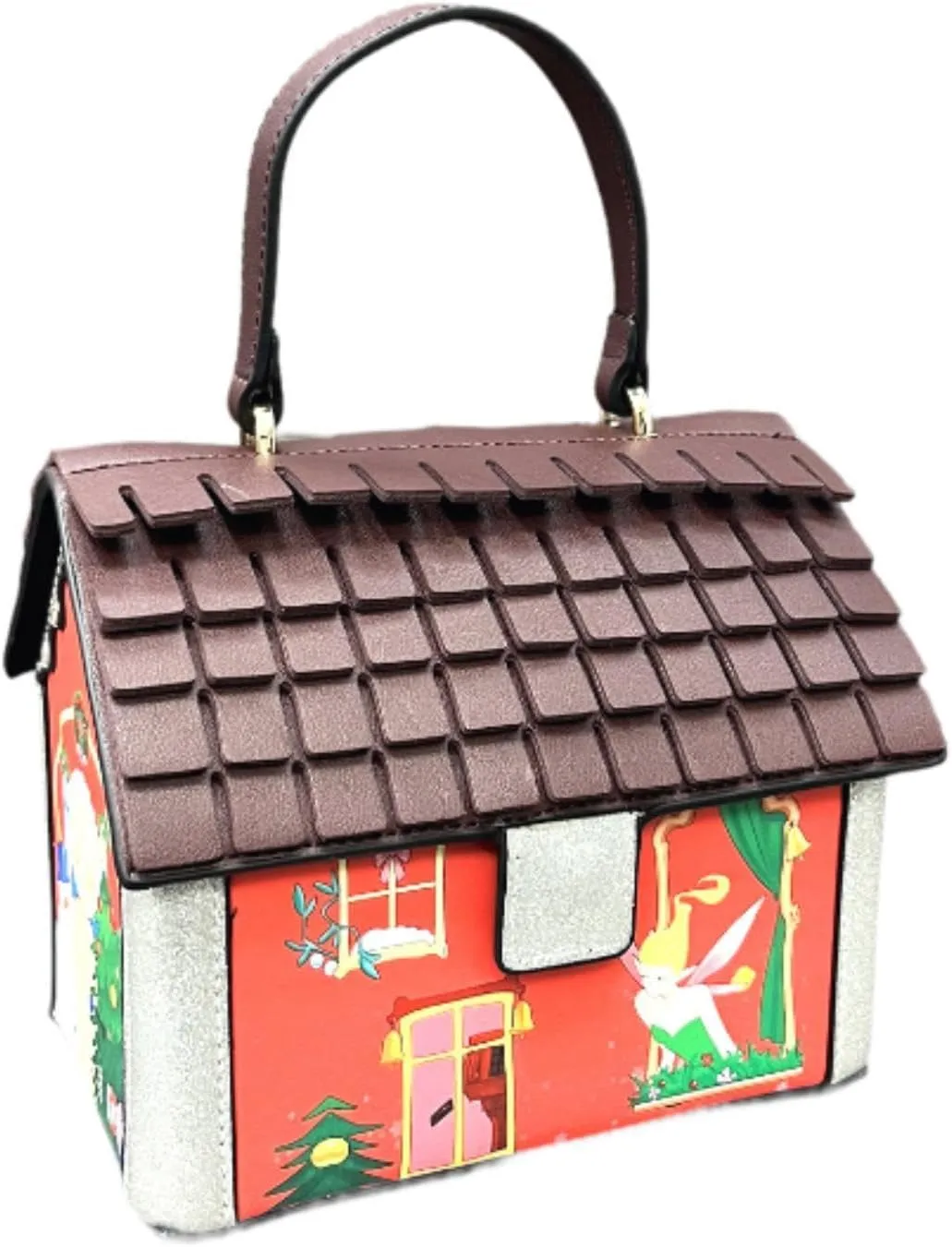House Shaped Crossbody Bag Women Shoulder Bag Clutch Pouch Handbag for Outdoor