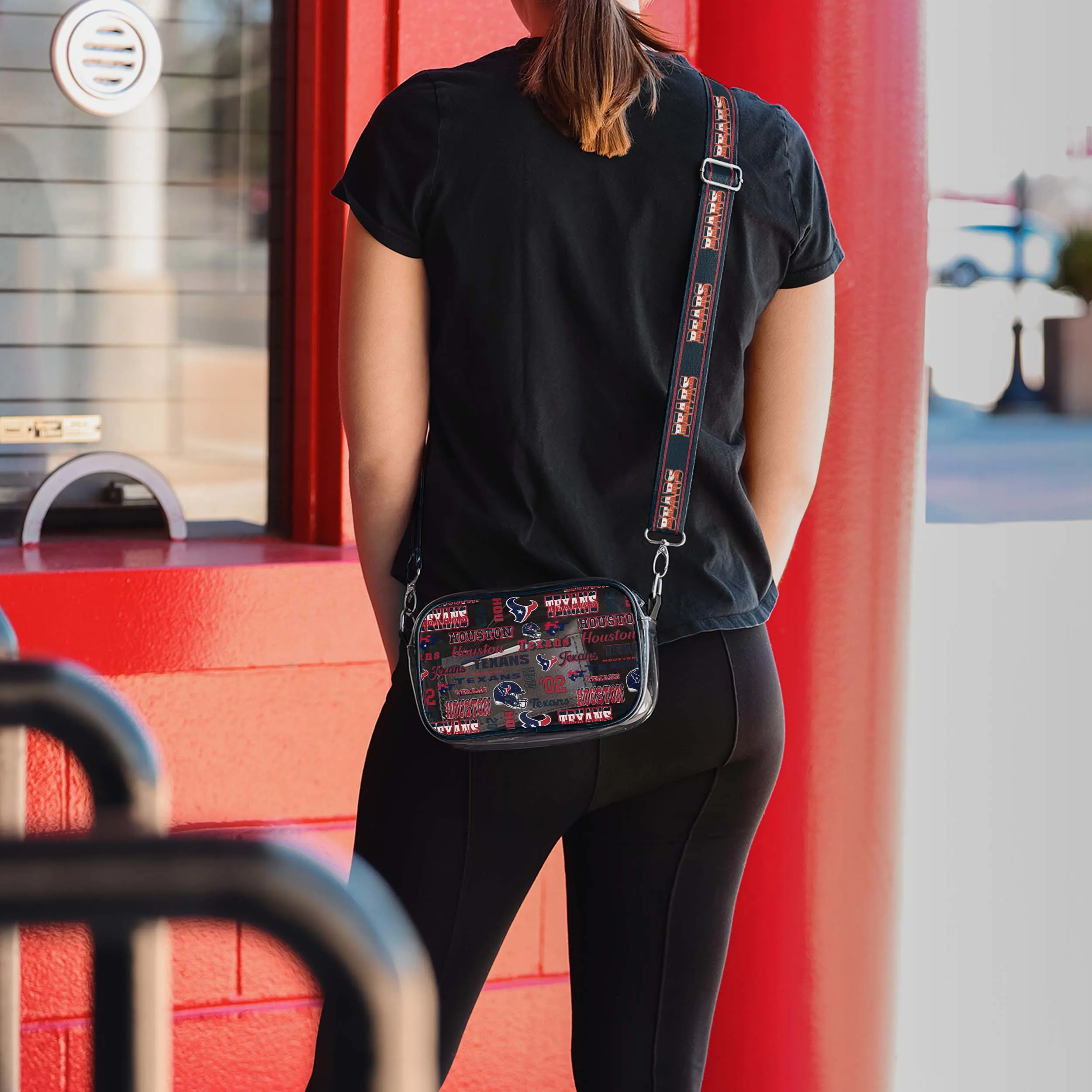 Houston Texans Repeat Retro Print Clear Crossbody Bag