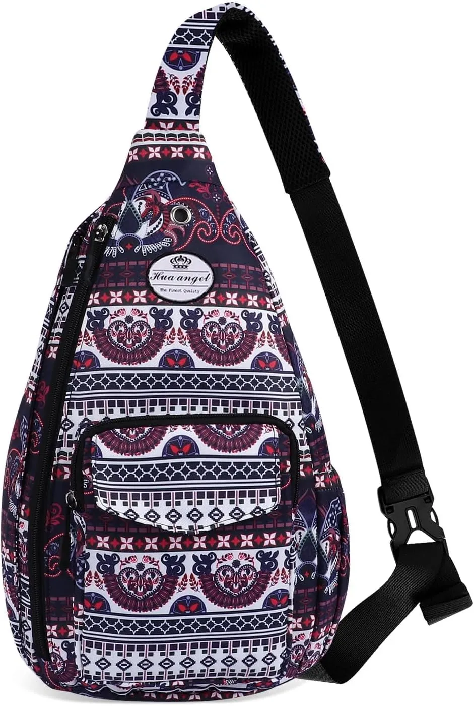 HUA ANGEL Crossbody Sling Bag for Men Women Lightweight Over the Shoulder Purse Day Bag Multipockets for Travel, Hiking, Gym