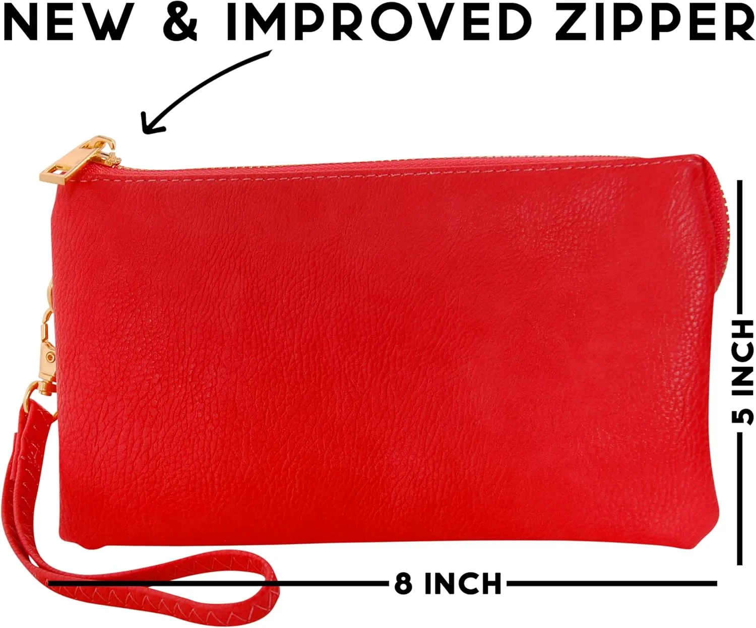 Humble Chic Vegan Leather Wristlet Purse for Women - Small Clutch Purse with Shoulder and Wrist Straps