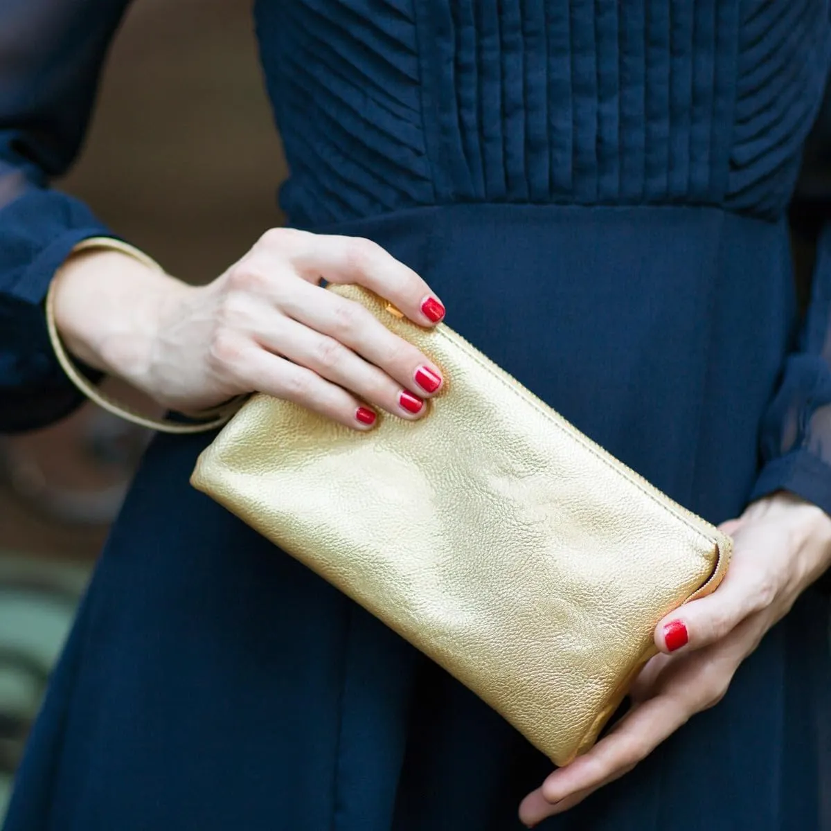 Humble Chic Vegan Leather Wristlet Purse for Women - Small Clutch Purse with Shoulder and Wrist Straps
