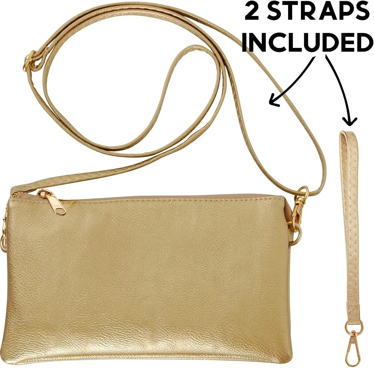 Humble Chic Vegan Leather Wristlet Purse for Women - Small Clutch Purse with Shoulder and Wrist Straps
