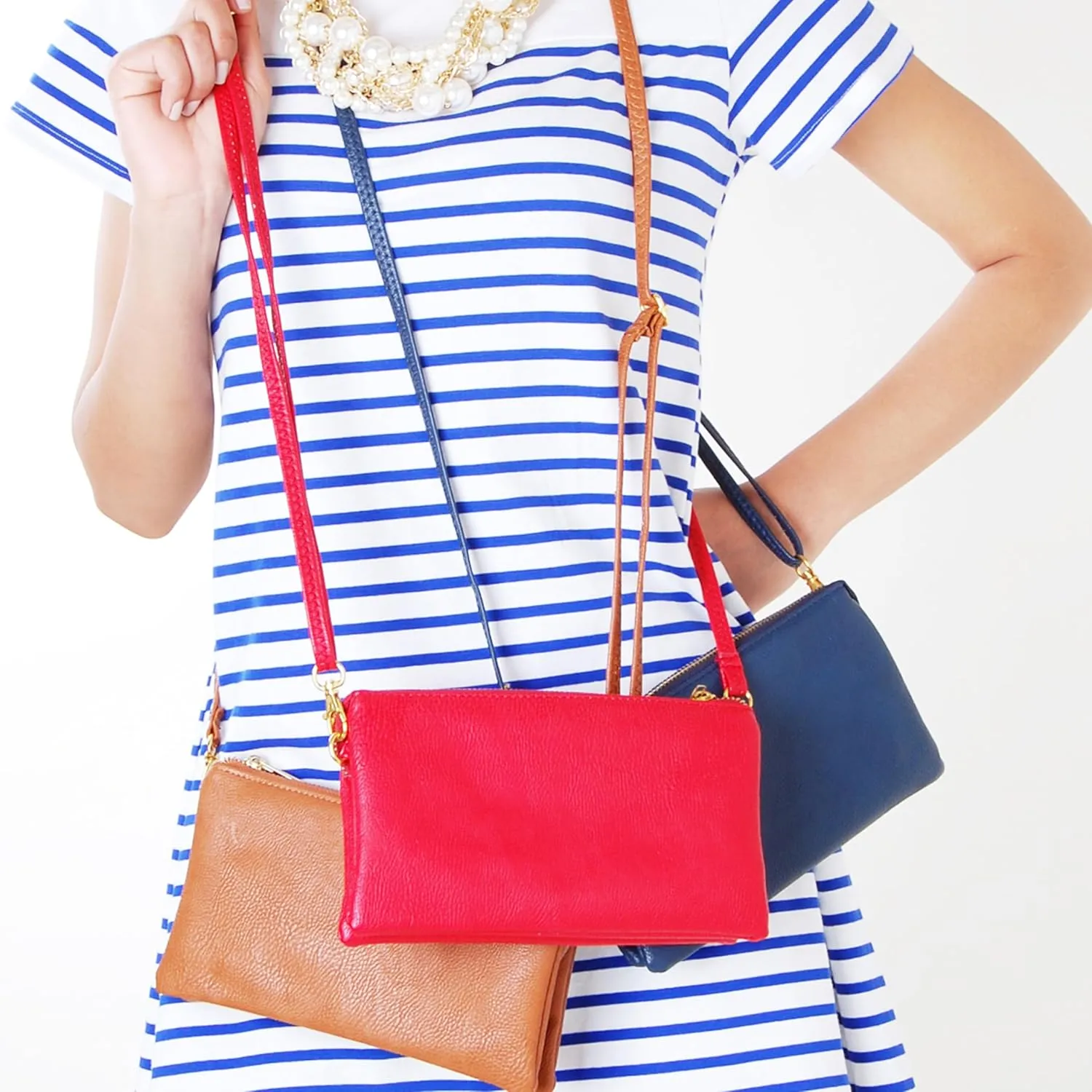 Humble Chic Vegan Leather Wristlet Purse for Women - Small Clutch Purse with Shoulder and Wrist Straps