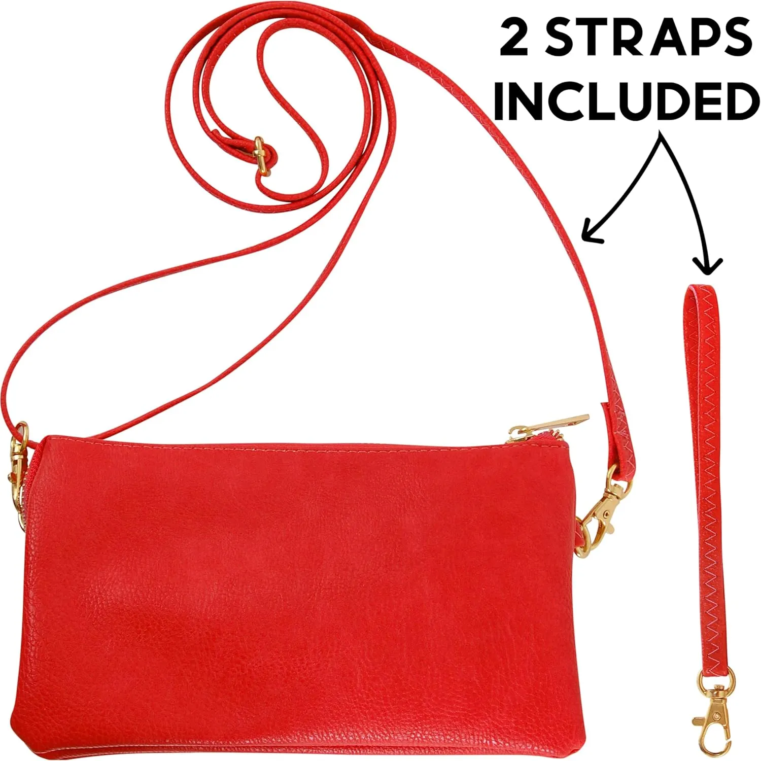 Humble Chic Vegan Leather Wristlet Purse for Women - Small Clutch Purse with Shoulder and Wrist Straps