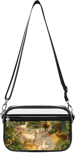 Hunt Goats Ducks Clear Bag PVC Clear Crossbody Purse Bag Transparent Shoulder Handbag with Adjustable Strap