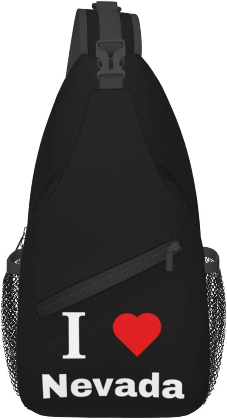 I Love Nevada Crossbody Bags For Women Men Chest Backpack Gym Shoulder Bag Travel Outdoor Sports Casual Crossbody Bags