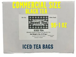 Iced Tea Bags Original Black Large 1-Gallon Commercial Size Foodservice Brewing,Unsweetened Caffeinated, Bulk Case (96 Count) by Southern Sweet Tea Company