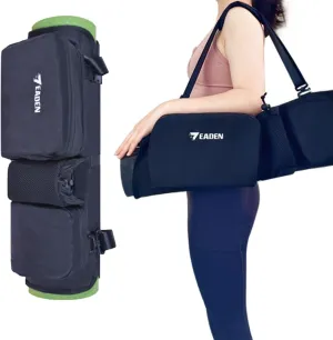 IEADEN Yoga Mat Bag - Waterproof, Multi Pockets, Adjustable Strap, Fits 1/4" to 1/2" Thick Mats, Storage for Most Yoga Accessories - Perfect Tote Carrier for Gym, Travel