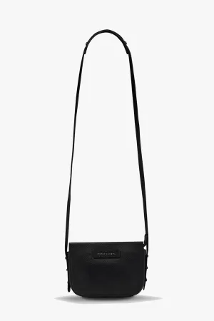 In Her Command Curved Base Black Cross Body Bag With Stud Detail