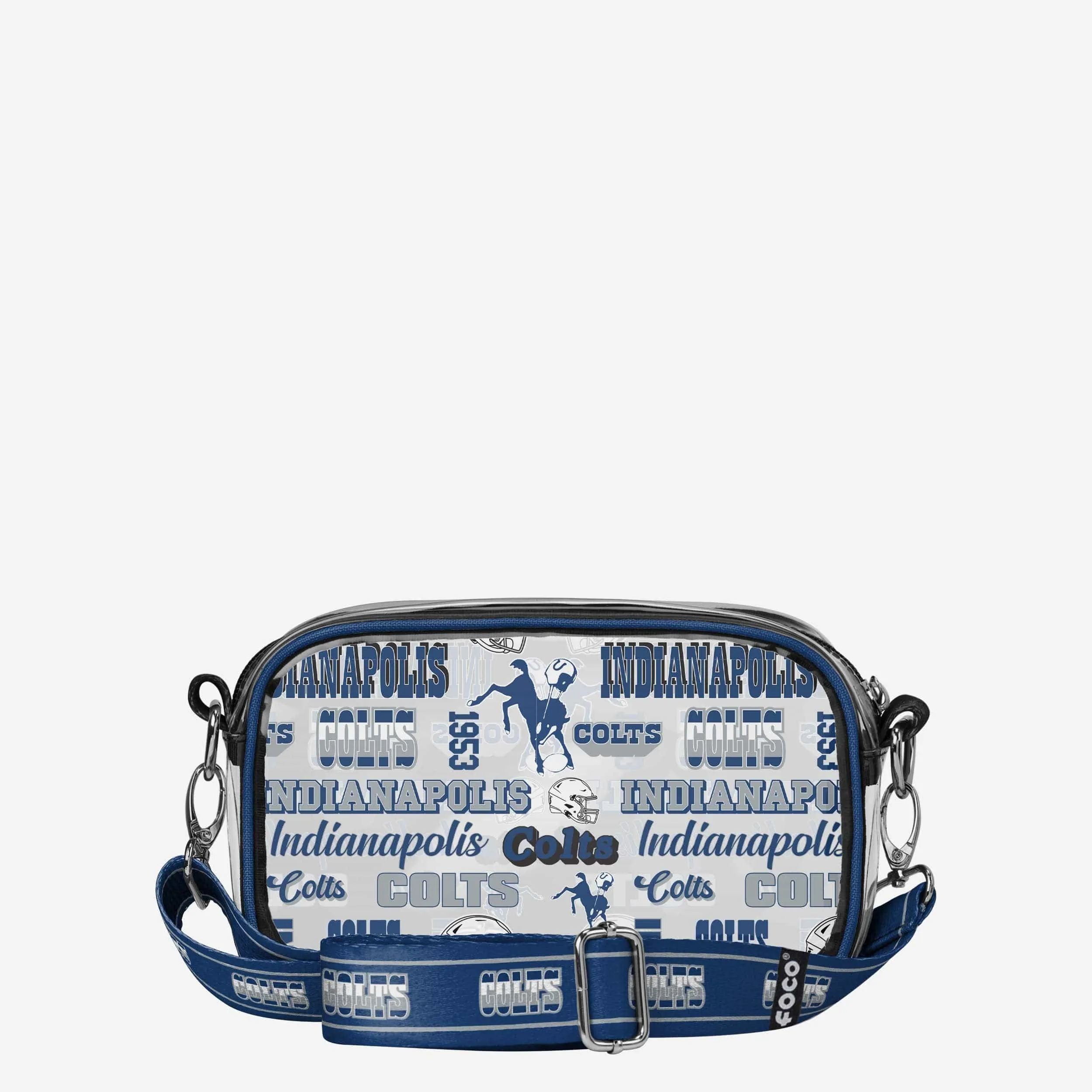 Indianapolis Colts Repeat Retro Print Clear Crossbody Bag