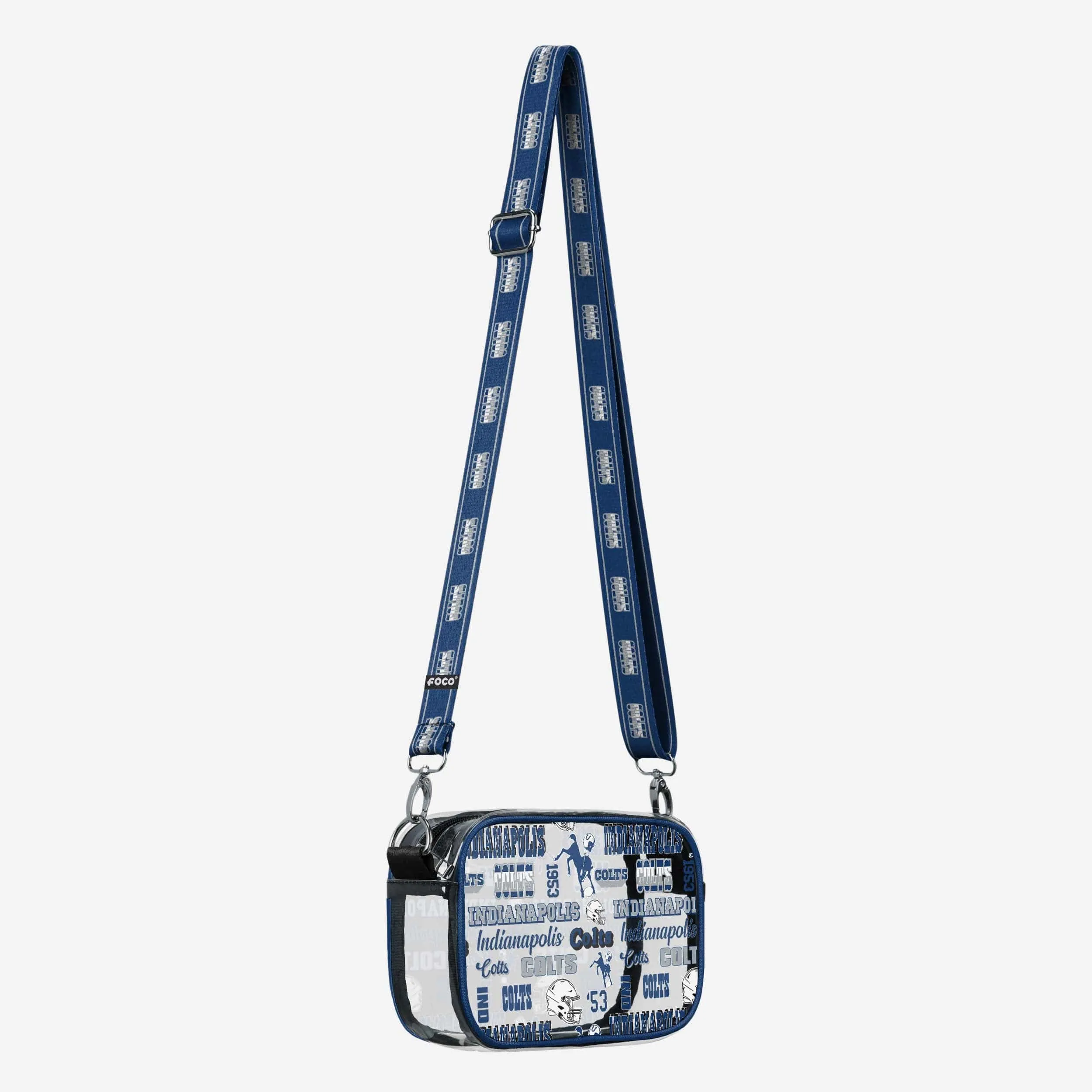 Indianapolis Colts Repeat Retro Print Clear Crossbody Bag