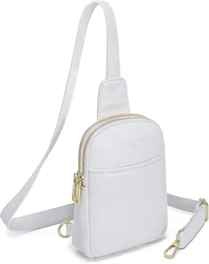 INICAT Small Crossbody Sling Bags for Women Vegan Leather Cell Phone Purse Fanny Packs for Women Men