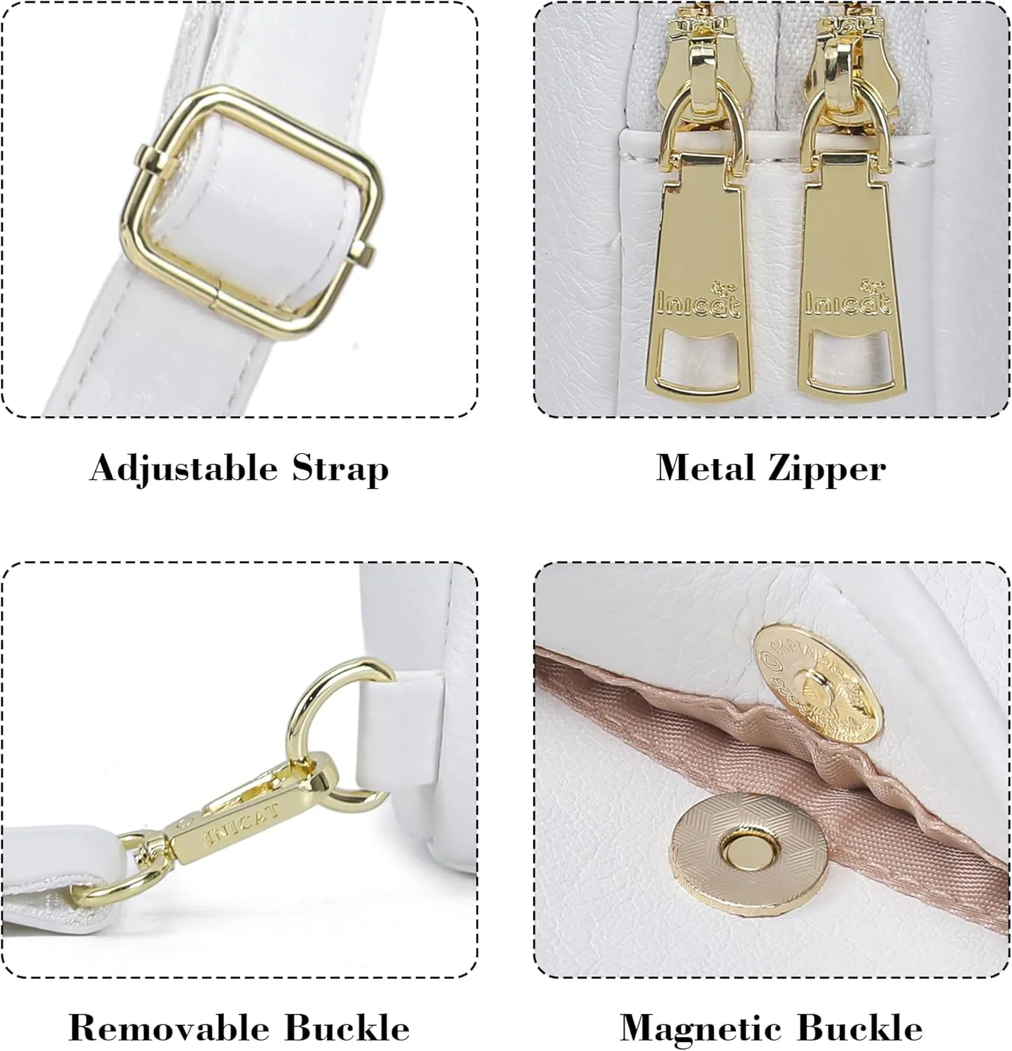 INICAT Small Crossbody Sling Bags for Women Vegan Leather Cell Phone Purse Fanny Packs for Women Men