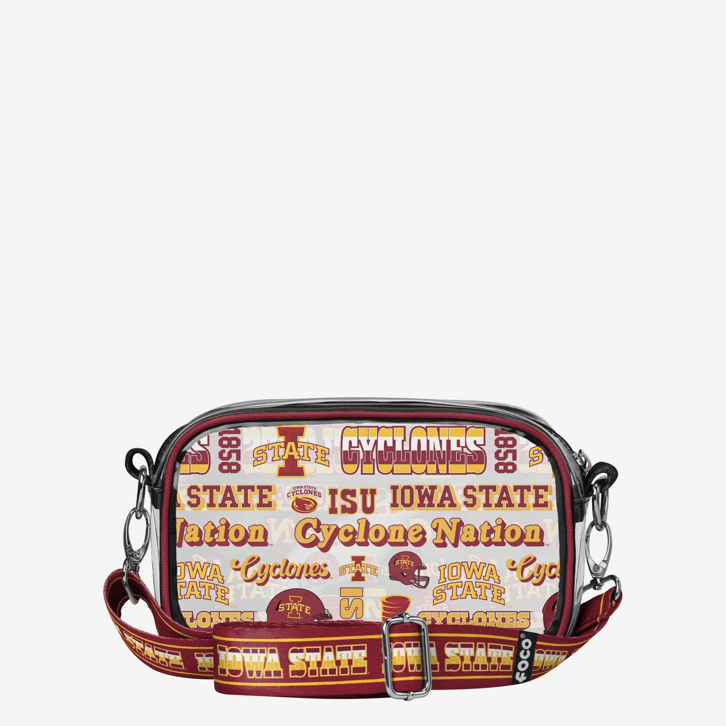 Iowa State Cyclones Repeat Retro Print Clear Crossbody Bag