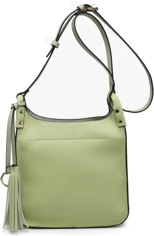 JEN & CO. Lucinda Square Crossbody Bags for Women Vegan Leather Purses Adjustable Strap Shoulder Handbags with Tassel
