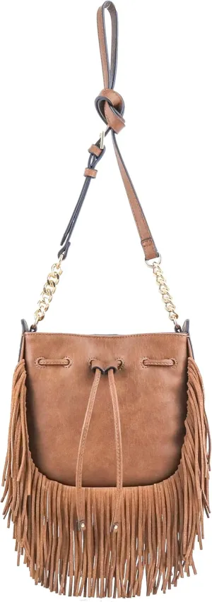 Jessica Simpson Calypso Drawstring Crossbody Bag, Stylish Purse with Adjustable Chain Strap