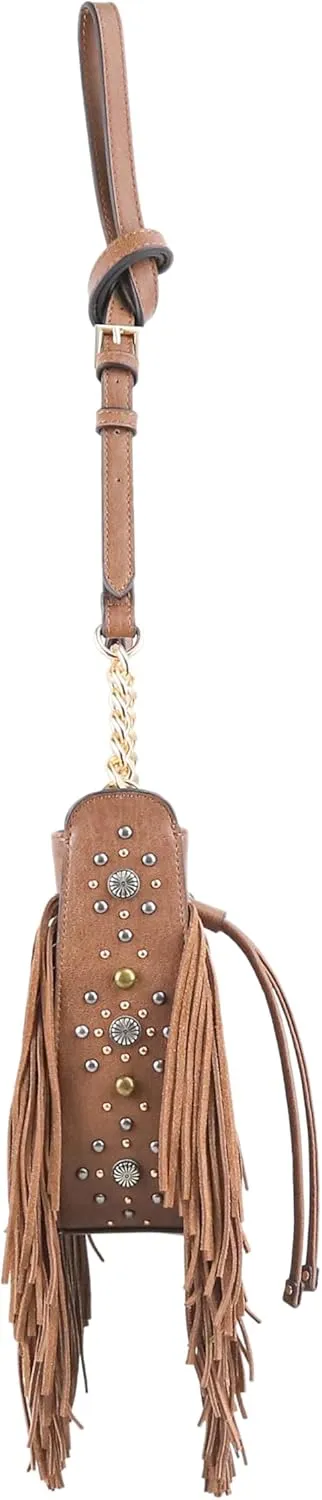 Jessica Simpson Calypso Drawstring Crossbody Bag, Stylish Purse with Adjustable Chain Strap
