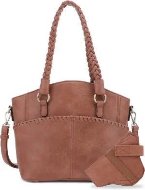 JESSIE & JAMES Bella Concealed Carry Tote Bags For Women with Lock and Key Satchel Purse Top Handle with Crossbody Strap