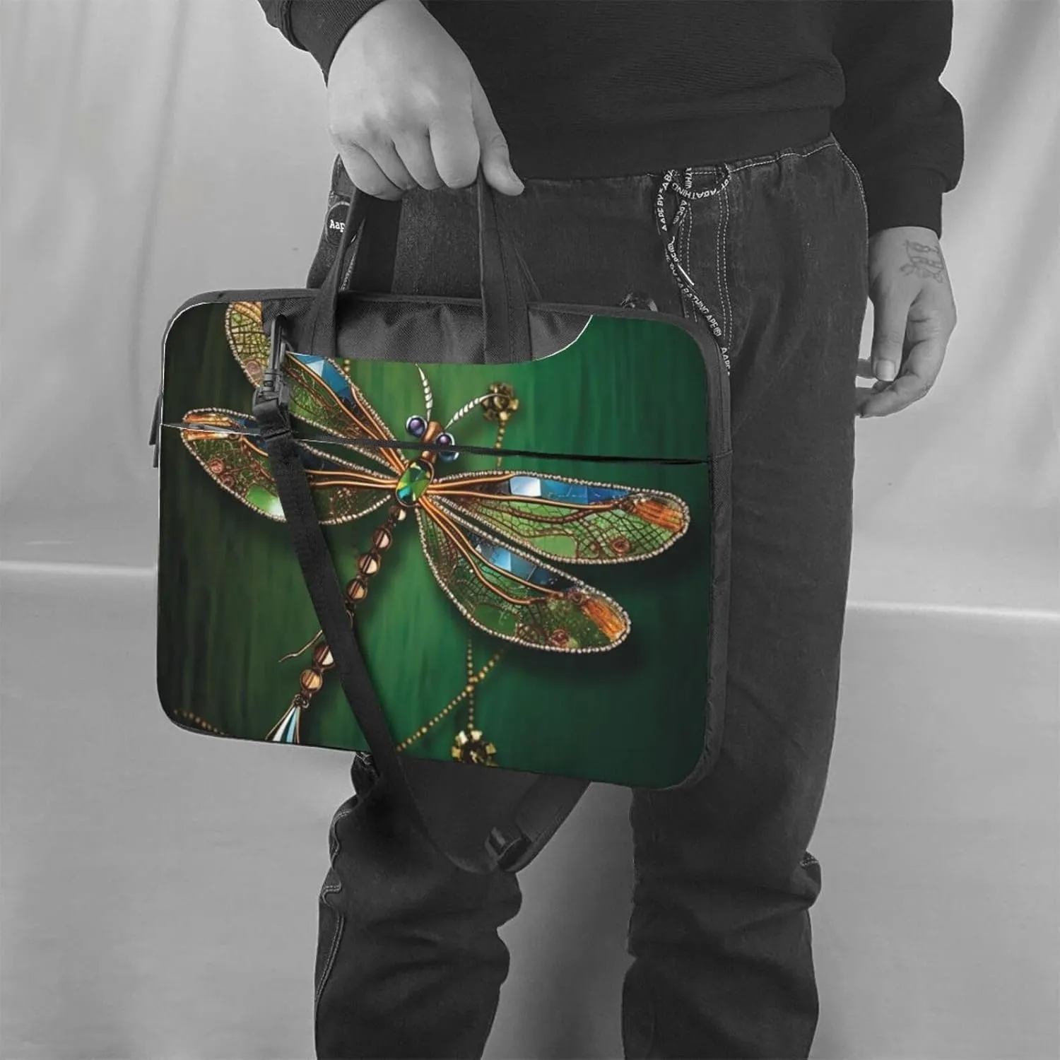 Jewel dragonfly Laptop Tote Bag for Men Women Laptop Sleeve Shoulder Briefcase Messenger Computer Bag