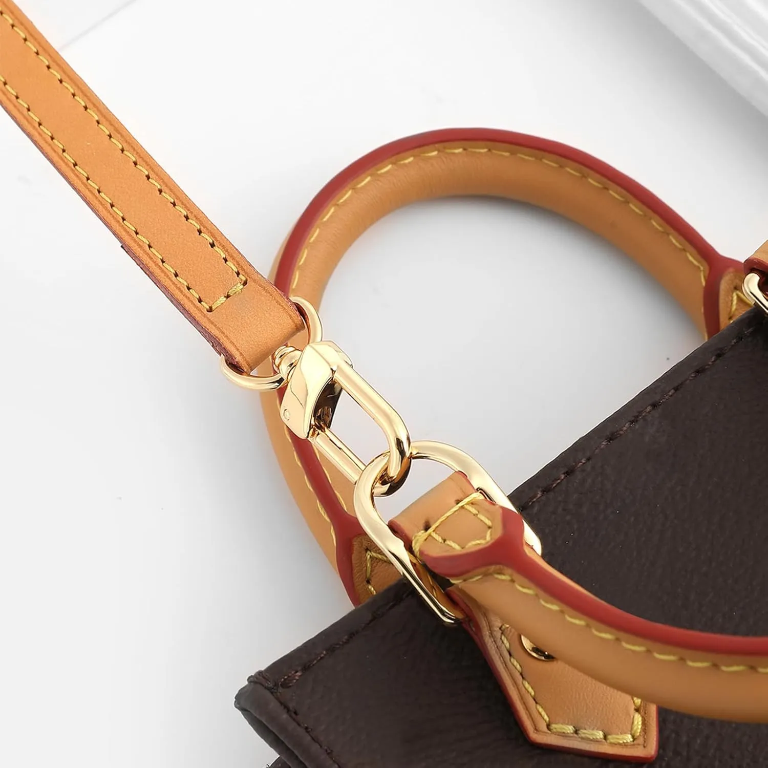 jiesinlov Vachetta Leather Strap Replacement Adjustable,Purse Shoulder Straps Crossbody for Handbag (Beeswax-Width:0.43in)