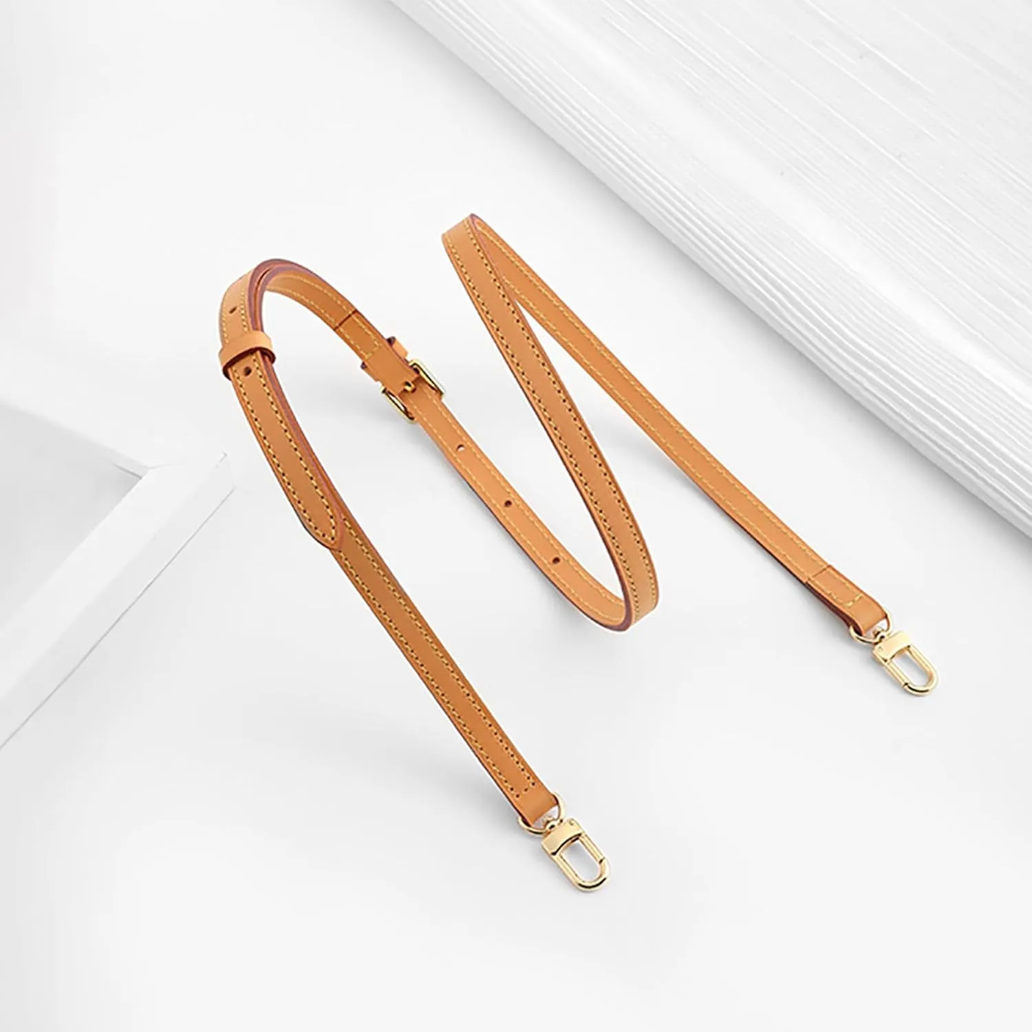 jiesinlov Vachetta Leather Strap Replacement Adjustable,Purse Shoulder Straps Crossbody for Handbag (Beeswax-Width:0.43in)