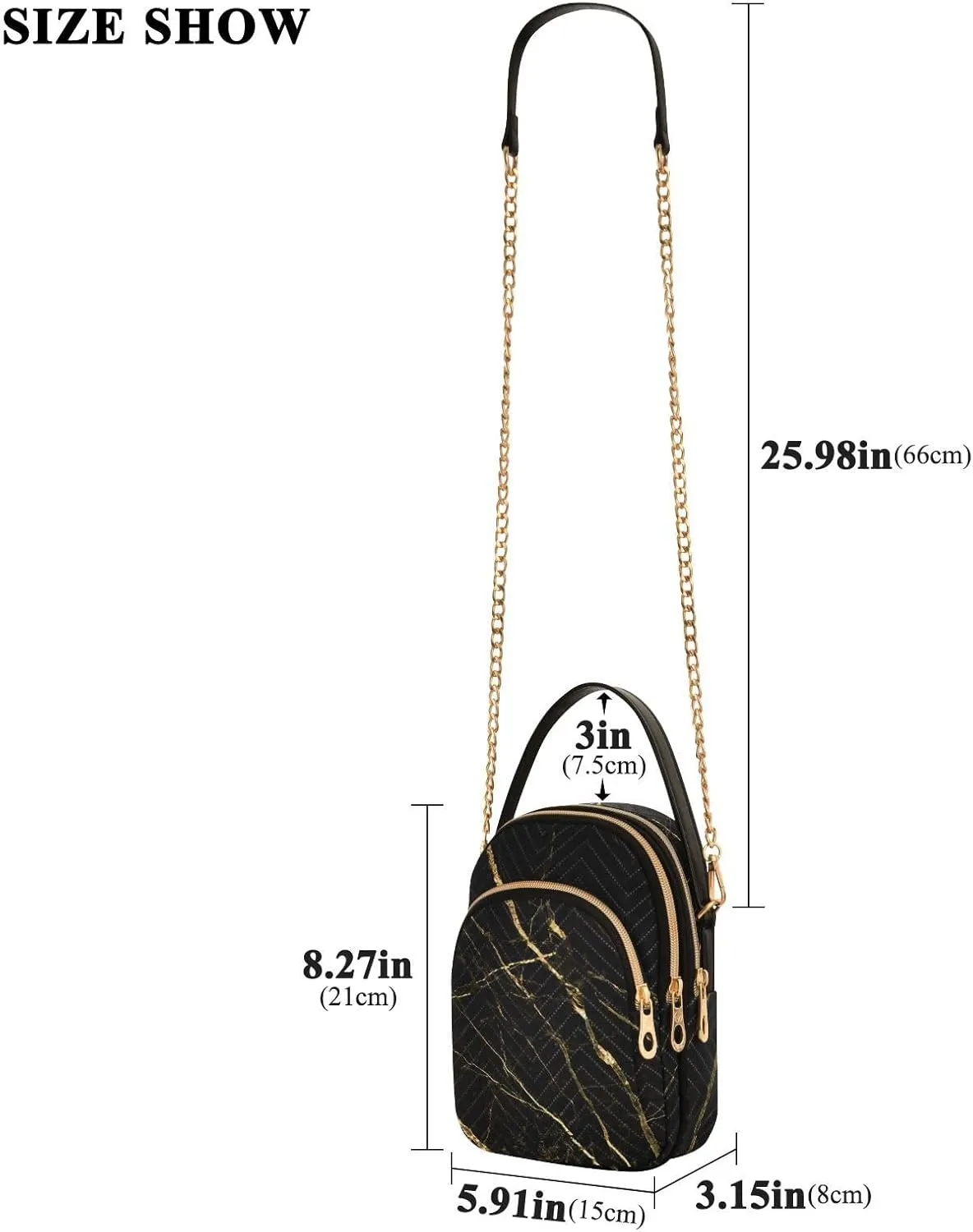 Joisal Gold Rose Marble Women's Crossbody Purse, Small Crossbody Bags for Women Travel Purse Crossbody