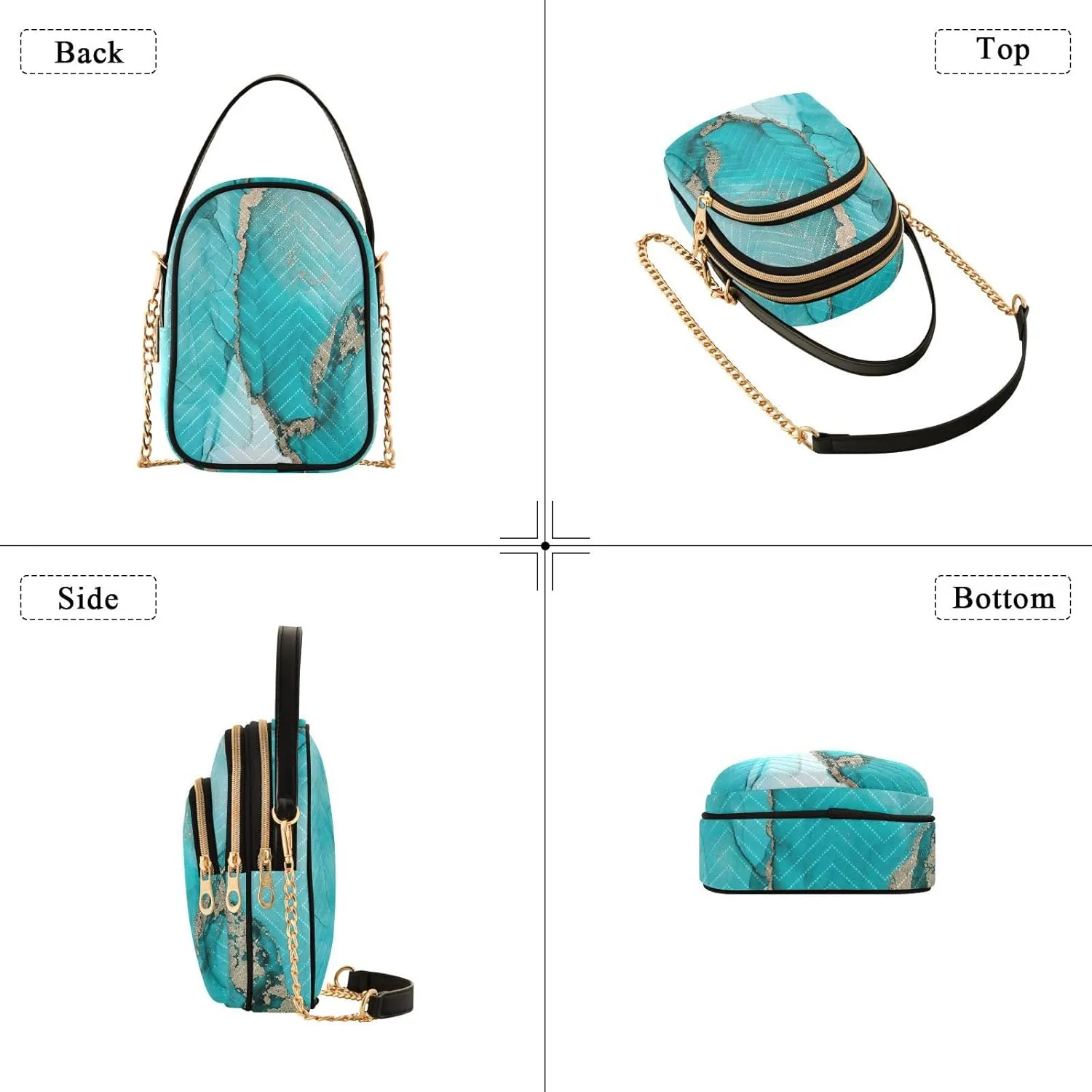 Joisal Gold Rose Marble Women's Crossbody Purse, Small Crossbody Bags for Women Travel Purse Crossbody