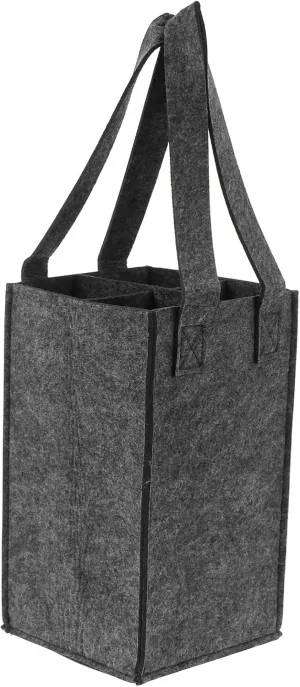 Jojofuny 4 Bottle Wine Carrier Tote - Felt Gift Bags and Reusable Grocery Bags for Travel, Camping, Picnic