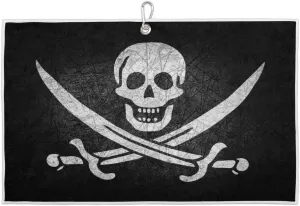 Jolly Roger Pirate Skull Golf Towels for Golf Bags for Men Women, Grunge Skeleton Microfiber Golf Towels with Carabiner Clip Golf Accessories Golf Gifts