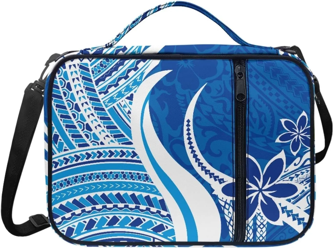 JooMeryer 3D Printed Bible Covers for Girls Bible Holder Case Tote Bag Crossbody Handbag Bible Church Bag,Blue Polynesian