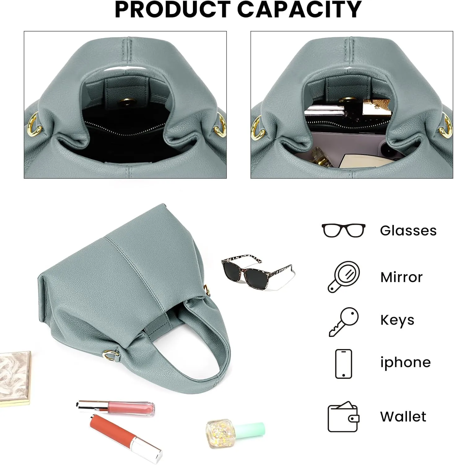 JQWYGB Cloud Pouch Dumpling Clutch Purse Women Tote Shoulder Retro Crossbody Bag with Removable Strap