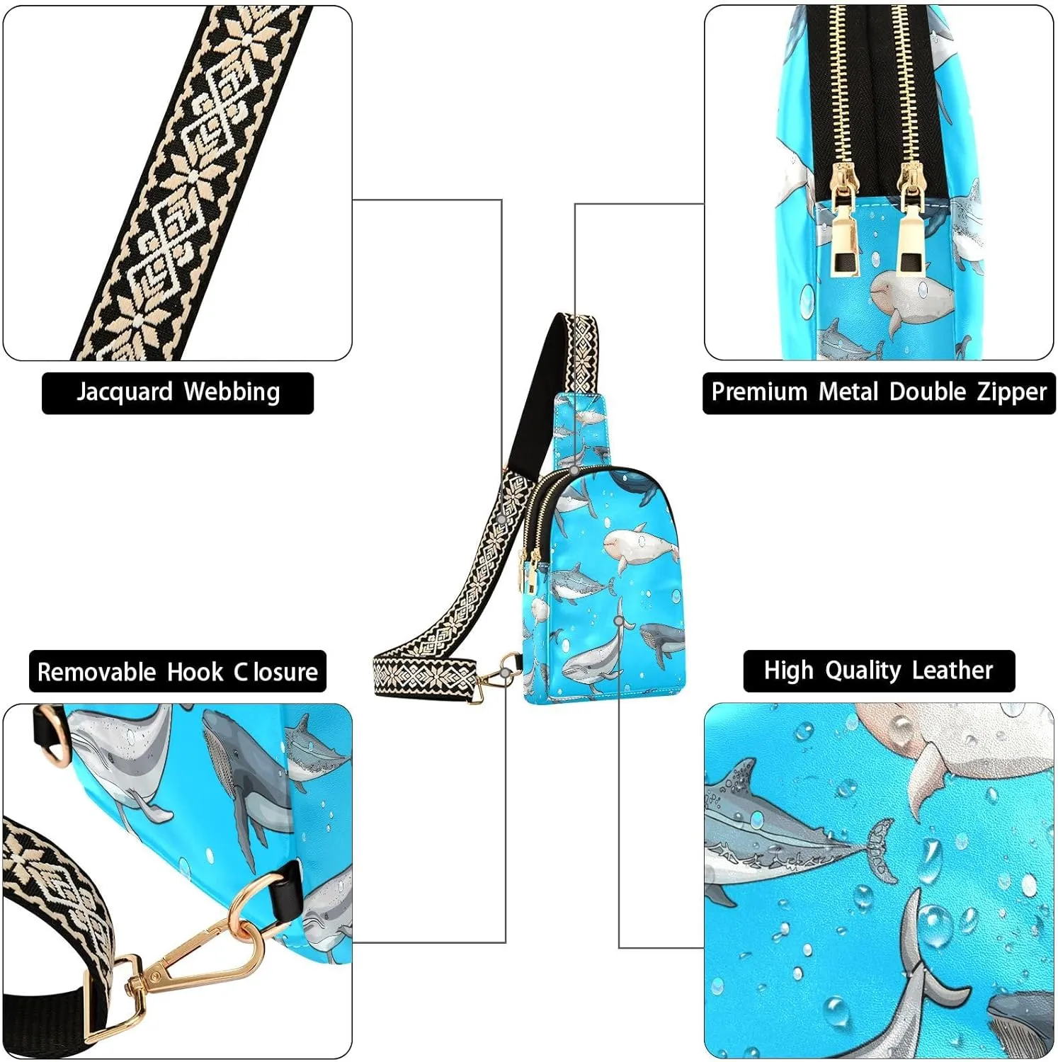 JSTEL Leather Crossbody Sling Bags for Women,Leather Crossbody Purses Leather Crossbody Bag Sling Purse