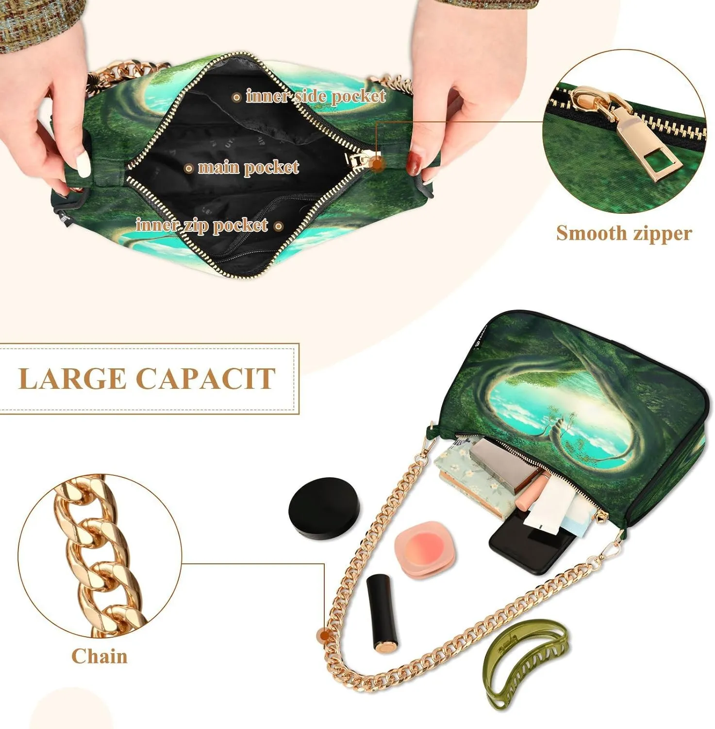 JSTEL Shoulder Bag Purse for Women,Polyester Small Crossbody Bags Purse Wallet Shoulder Bag