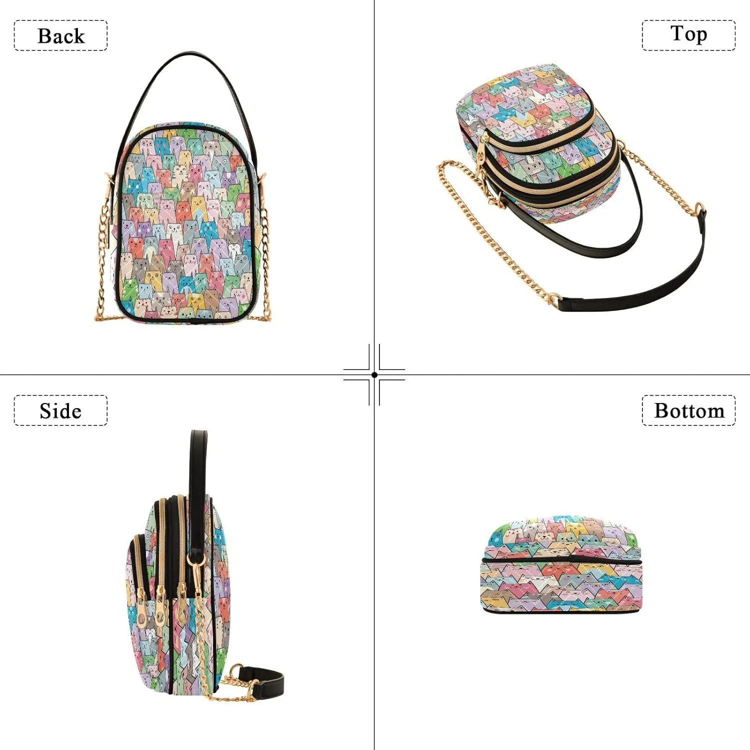 JSTEL Small Crossbody Bag for Women with Compartments,Long Strap Crossbody Purse Polyester Phone Purse Wallet