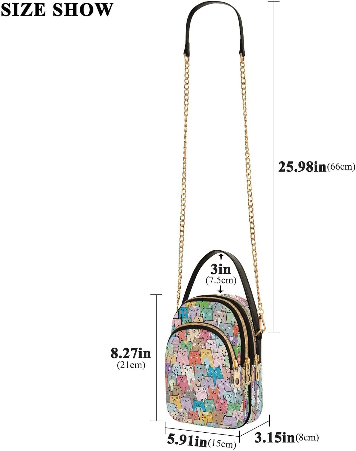 JSTEL Small Crossbody Bag for Women with Compartments,Long Strap Crossbody Purse Polyester Phone Purse Wallet