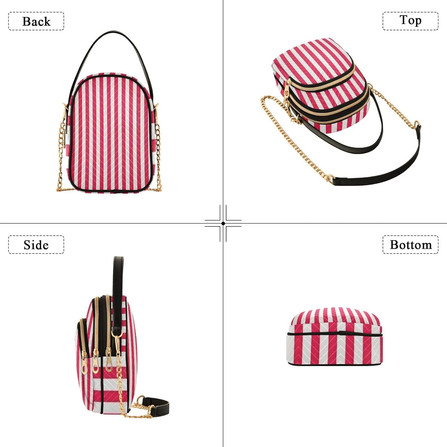 JSTEL Small Crossbody Bag for Women with Compartments,Long Strap Crossbody Purse Polyester Phone Purse Wallet