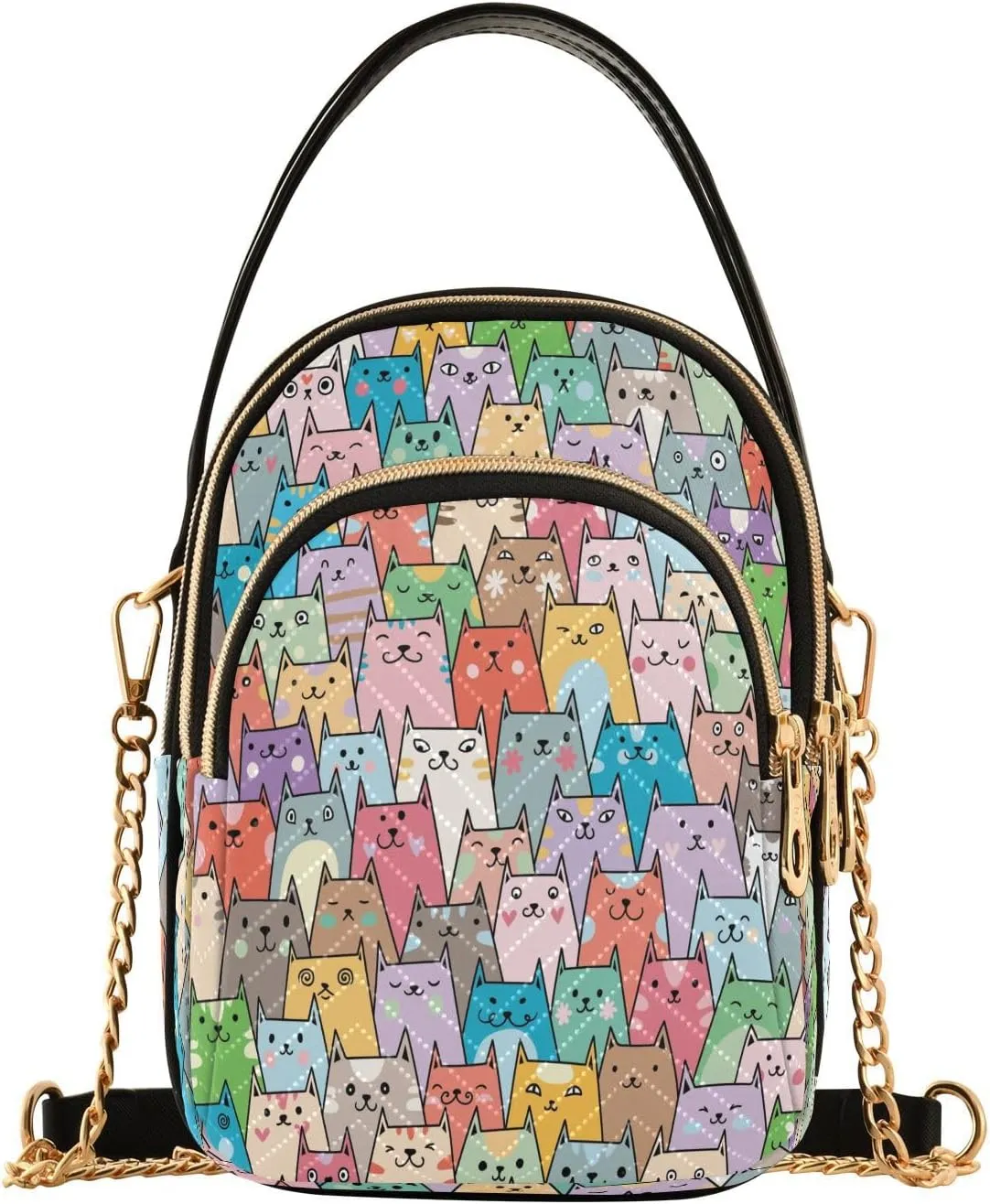 JSTEL Small Crossbody Bag for Women with Compartments,Long Strap Crossbody Purse Polyester Phone Purse Wallet