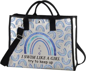 JXGZSO Swim Makeup Bag Swimming Lover I Swim Like A G Try to Keep Up Cosmetic Bag Swim Team Gift (I Swim Like TT)