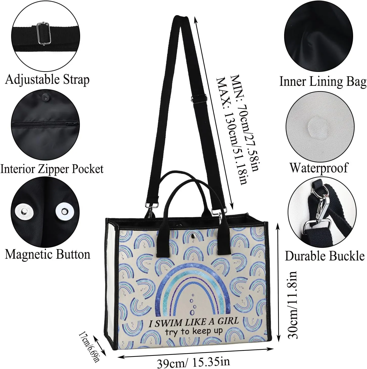 JXGZSO Swim Makeup Bag Swimming Lover I Swim Like A G Try to Keep Up Cosmetic Bag Swim Team Gift (I Swim Like TT)
