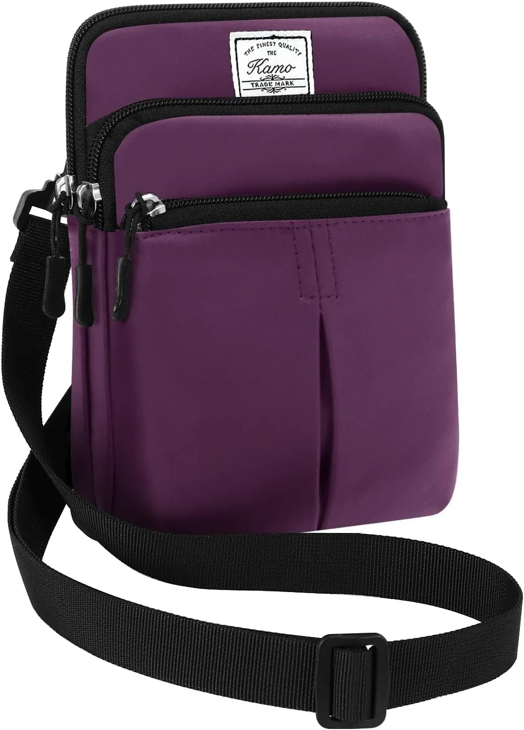 KAMO Multifunction Phone Waist Bag - Diagonal Cross Body Smart Phone Case - Outdoor Bag with Triple Zip - Hipster Crossbody Purse for Women & Men