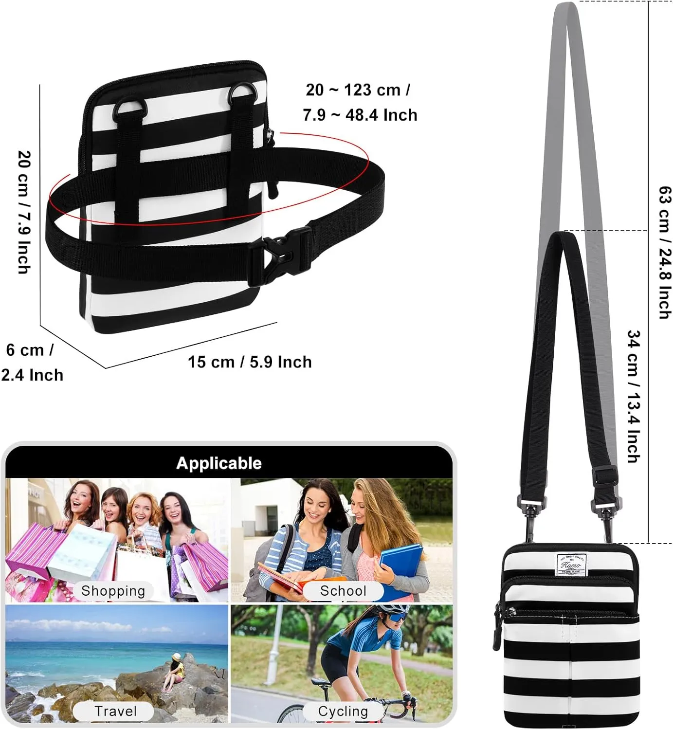 KAMO Multifunction Phone Waist Bag - Diagonal Crossbody Purse for Women & Men