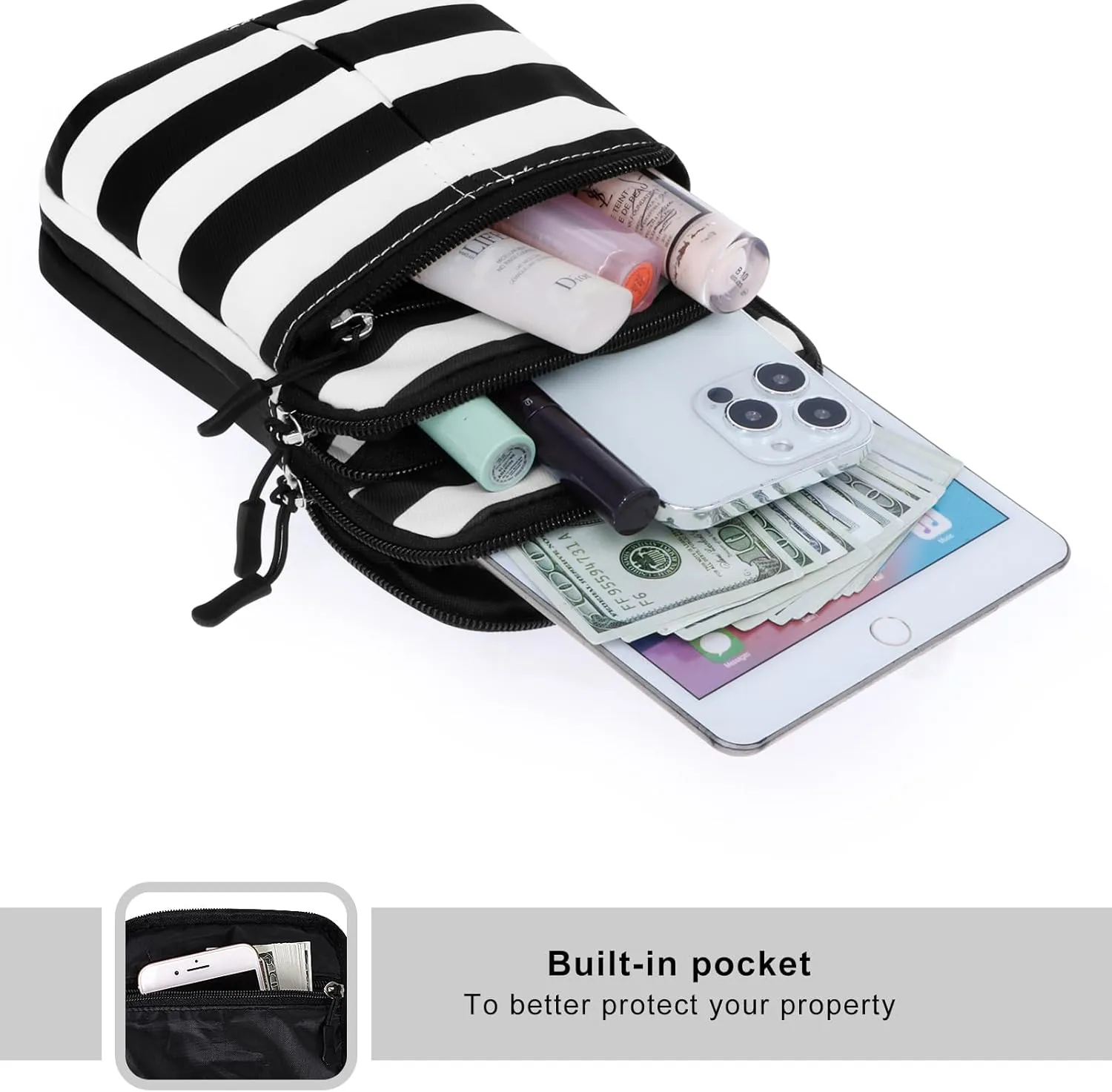 KAMO Multifunction Phone Waist Bag - Diagonal Crossbody Purse for Women & Men