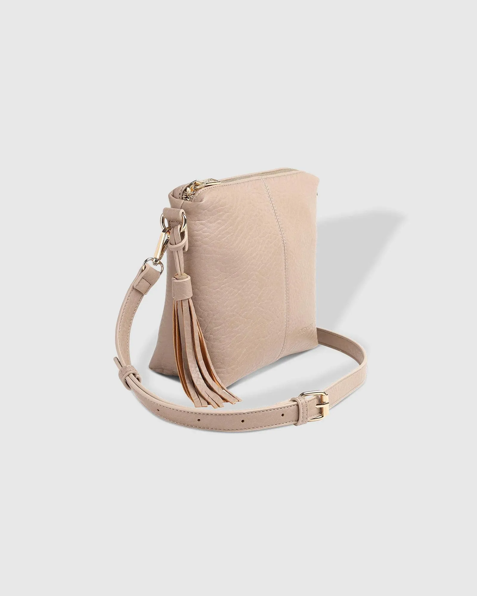 Kasey Textured Crossbody Bag with Logo Strap