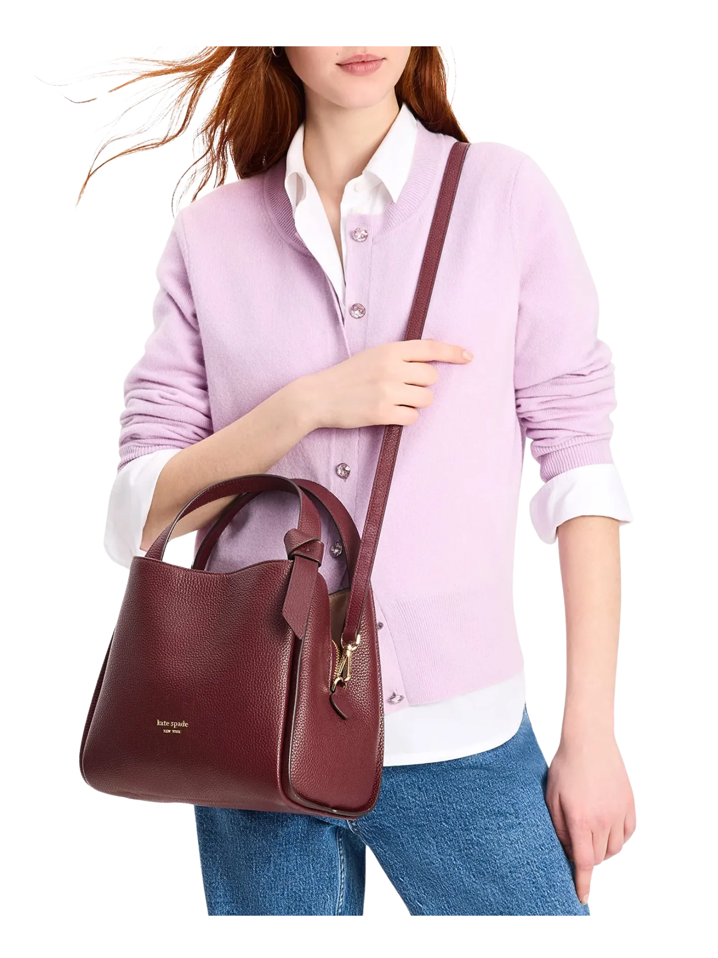 Kate Spade Knott Medium Crossbody Tote Bag Cordovan