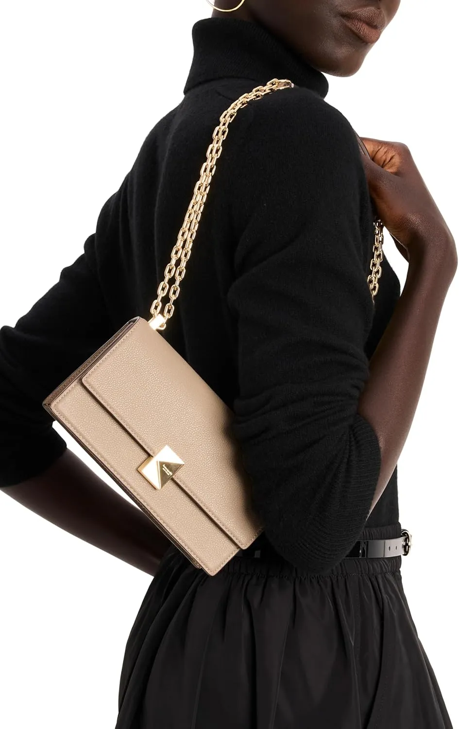 kate spade new york Deco Pebbled Leather Mini Flap Chain Crossbody
