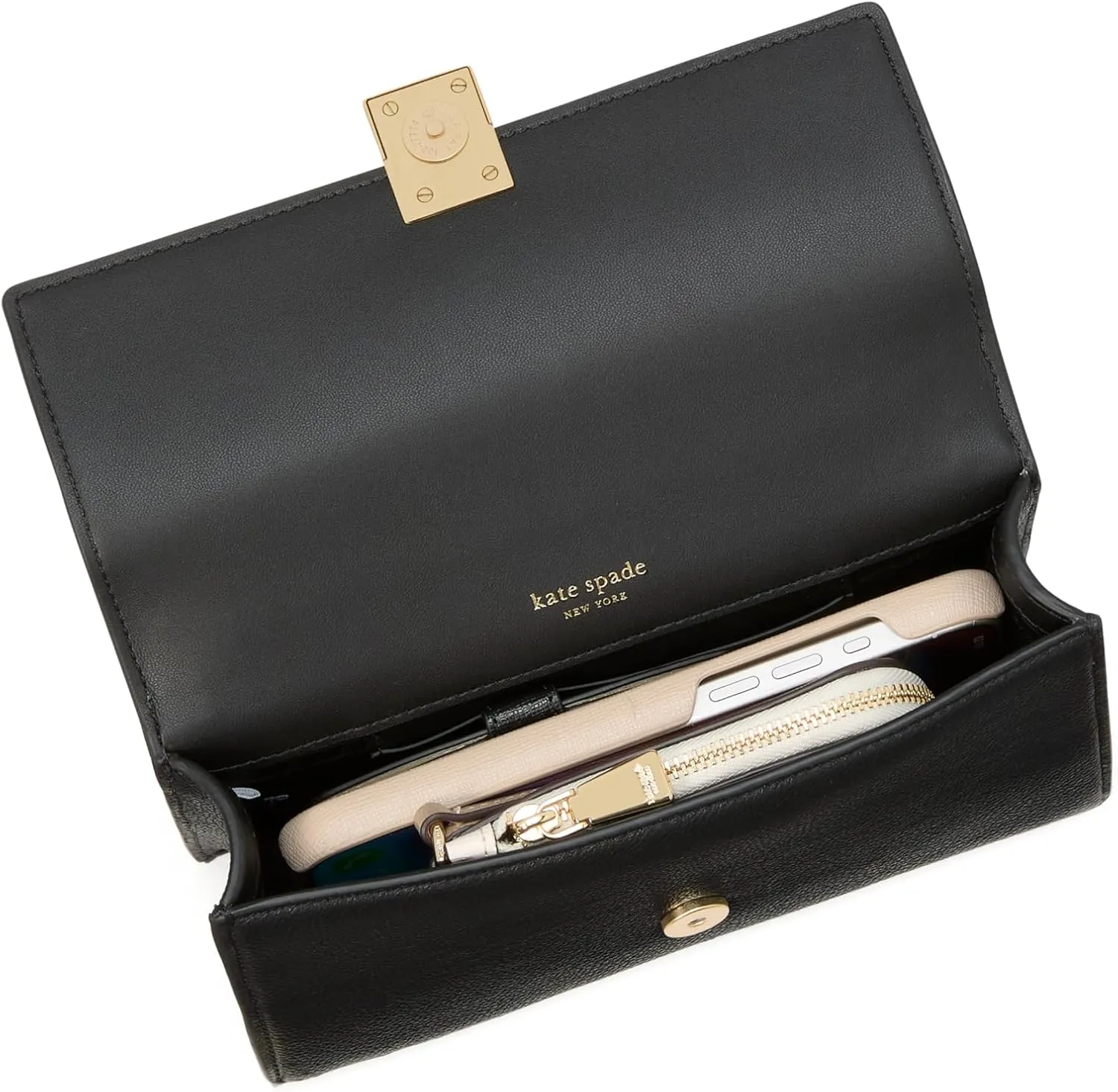 kate spade new york Deco Pebbled Leather Mini Flap Chain Crossbody
