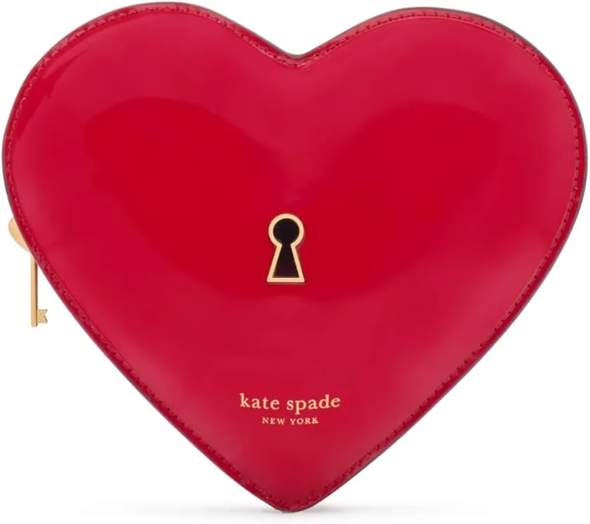 kate spade new york Key to My Heart Patent Leather 3D Micro Crossbody, Cherry Rouge